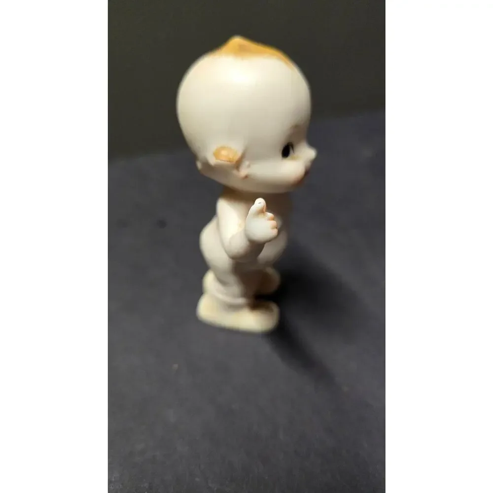Vintage Beige Porcelain Kewpie Doll Baby Figurine Hand Painted Small Cute Decor